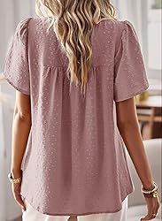 Falechay Pink Tops for Women Short Sleeve Fashion