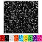 IOOLEEM Black Seed Beads, 4000+pcs 3mm Glass Beads, Ideal for Jewelry Making, Perfect for Bracelets