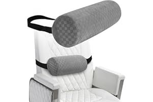 COCEYESE Lumbar Roll Pillow for Lower Back, Lumbar Support Foam Roll Cushion with Pillowcase and Upgraded Strap for Office, Chair, Car, Seat Pain Relief & Improving Posture (Light Grey, Short-11*4.3'')