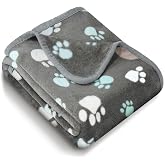 Vowanop Premium Soft Dog Blanket Washable, 40x32 Inch | Flannel Gray Dog Blanket for Small and Medium Dogs and Indoor Cats