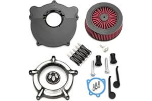 TOPRAMETAL For harley air cleaner filter Sportster Softail Touring street road king glide Dyna for harley davidson air intake filters (Contrast Cut - Red Filter, B-For Softail/Dyna 93-15 ，Touring 01-07)