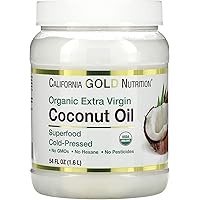 Organic Extra Virgin Coconut Oil by California Gold Nutrition - Use as Cooking Oil or Butter Substitute - Use Externally on H
