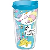 Tervis Dr. Seuss - Oh the Places You'll Go Quote Made in USA Double Walled Insulated Tumbler Travel Cup Keeps Drinks Cold & Hot, 16oz, Classic
