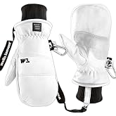 Wells Lamont HydraHyde Winter Mittens for Women &amp; Men, Insulated for Cold Weather, Snow &amp; Ski Mittens, 1199 (White, Large)