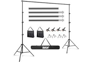 ITOTIN Photo Backdrop Stand 9ft x 10ft Photograhy Adjustable Background Stands Support Kit with Carry Bag for Photo Studio, Photoshoot, Parties, Photographic Equipments
