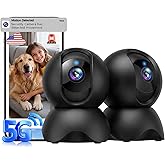 YYSY 2K 2.4GHz & 5GHz Indoor Security Camera, 2 Packs Pet/Dog/Baby Security Camera with Phone App, 360° Pan-Tilt WiFi Cameras for Home Security, 2-Way Audio, Night Vision, Auto-Tracking, Privacy Mode