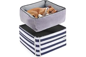 NOBLE DUCK Portable Dog Booster Car Seat for Small Dogs & Puppies, Clip-On Leash for Front & Rear Seats, Pets Up to 25 lbs