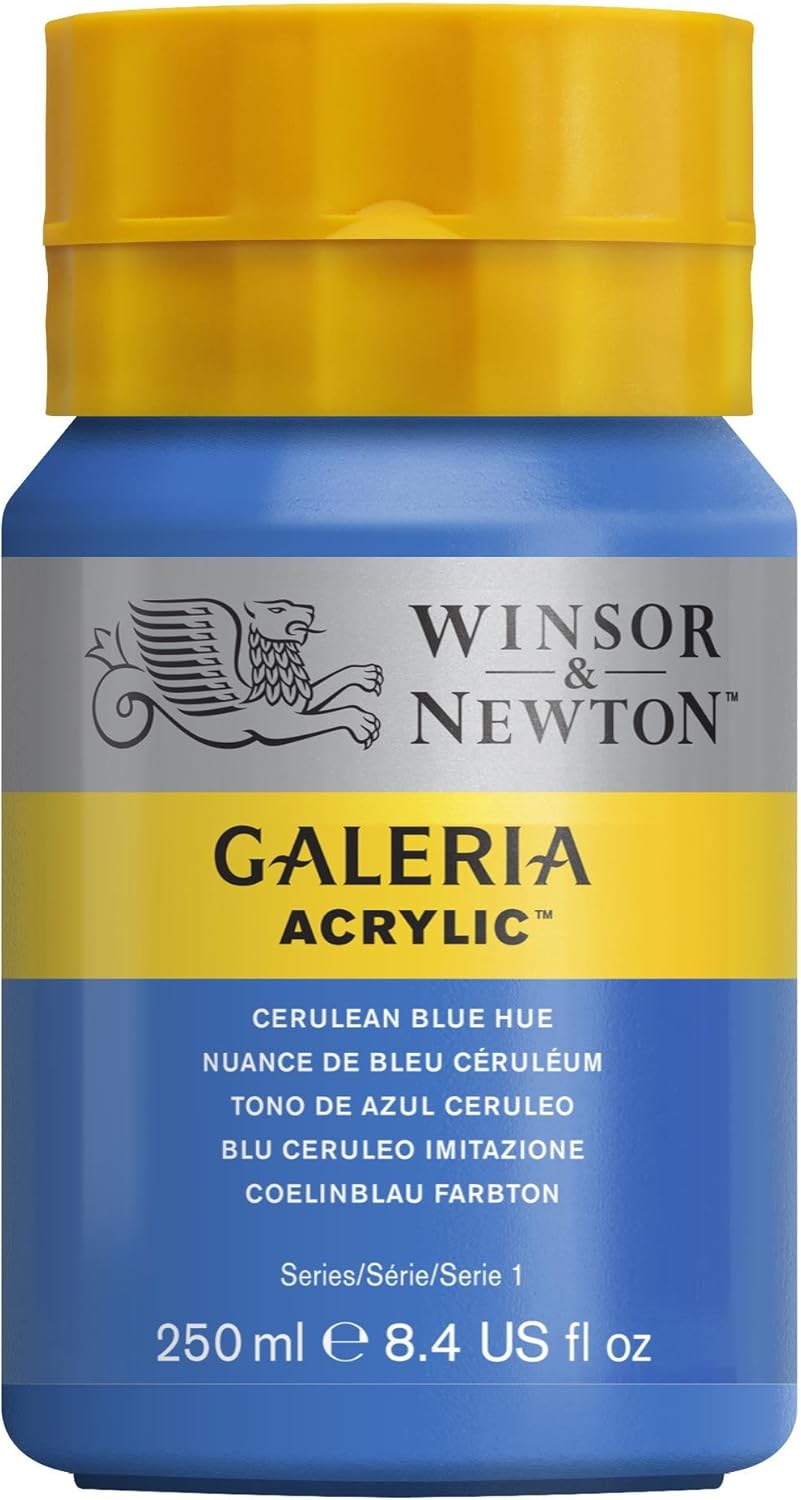 Winsor & Newton Series 1 250ml Bottle Galeria Acrylic Colour with Nozzle Cap - Cerulean Blue Hue, 250 ml (Pack of 1)
