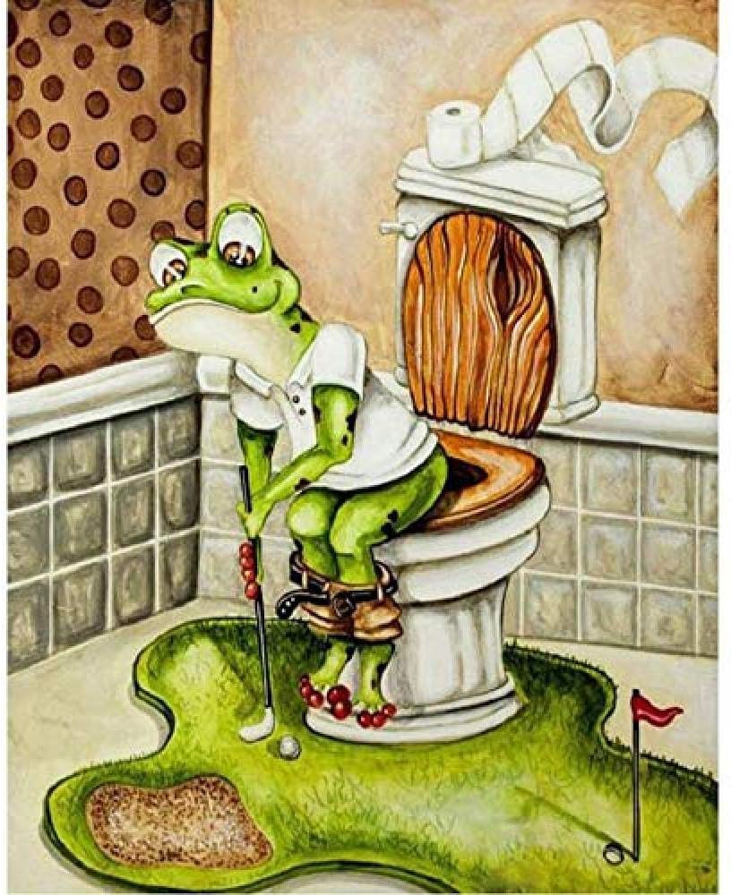 Kkxka Wooden Puzzles for Adults Frog Toilet Golf Adults Classic Art Collection Creative Toys Colorful Puzzle Game（1000 Pieces）