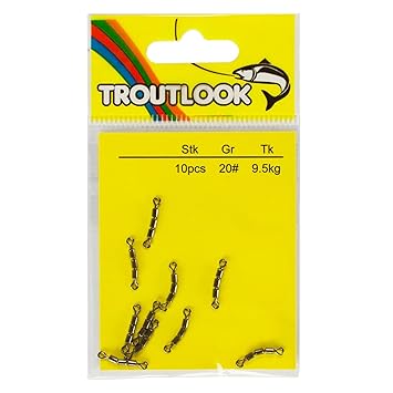 Troutlook Tremarella Forellen Dreifachwirbel, Gr. 20, 9,5Kg, 10 Stück