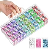 ARTDOT 64 Jars Diamond Painting Storage Containers Kits for Adults, Portable Bead Organizer Dots Peinture Diamant Rangement w