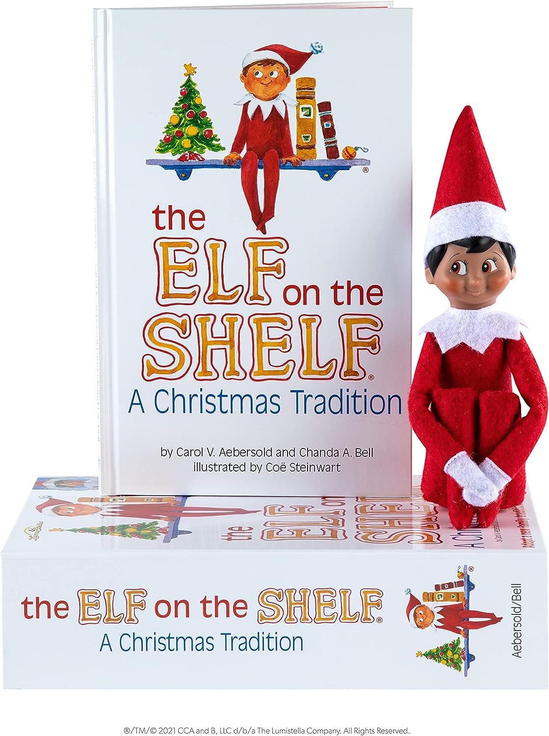 Elf on the Shelf Christmas Tradition (Scout Elf with Children's Book) (Brown Eye Boy Dark Tone) - Cover may vary