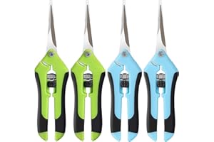 BEoffer 4 Pack Pruning Shears, 6.5 Inch Garden Scissors Gardening Hand Pruning Snips with Straight Stainless Steel Precision Blades for Gardening Flower Plant Precise Trimming and Pruning Maintenance