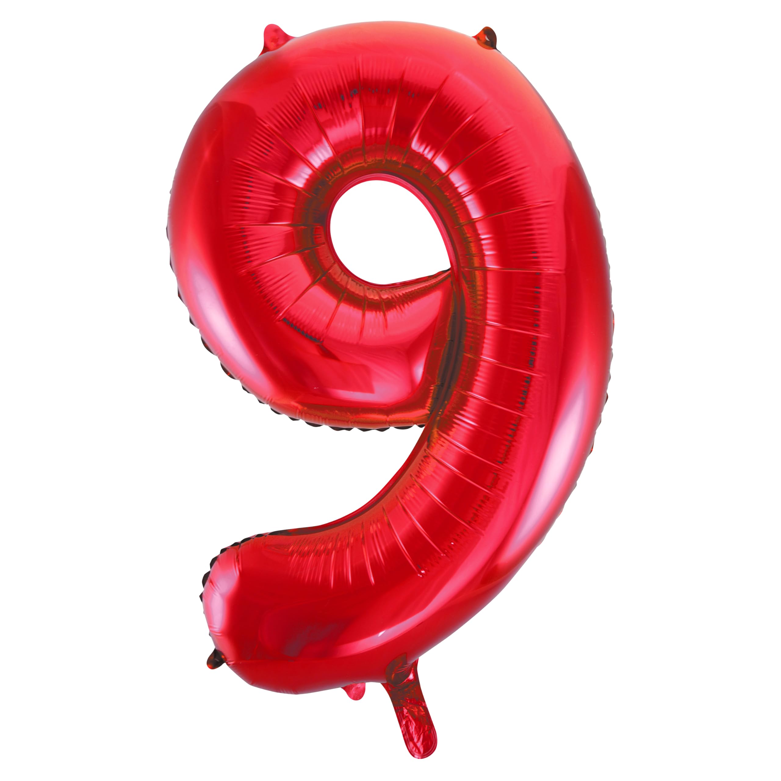 Red Number 9 Shaped Large Foil Balloon (86cm) 1 Piece - Perfect for Birthday Parties and Special Events — image 1