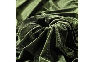 MAIMAISUAN Dark Olive Green Velvet Fabric, 60" Wide Soft Stretchy Velvet Upholstery Fabric, 1 Yard Velvet Material for Upholstery Sofa Chair Cover DIY Sewing Costume Craft Curtain