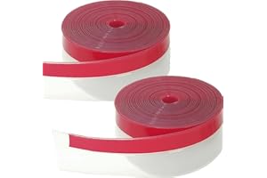 Brandzini Clear Weather Stripping Tape, Door Draft Seal Silicone Strip. Enhanced with Thicker Strip and Stronger Adhesive Tape Backing. (Transparent, 10M Total, 2 Packs)