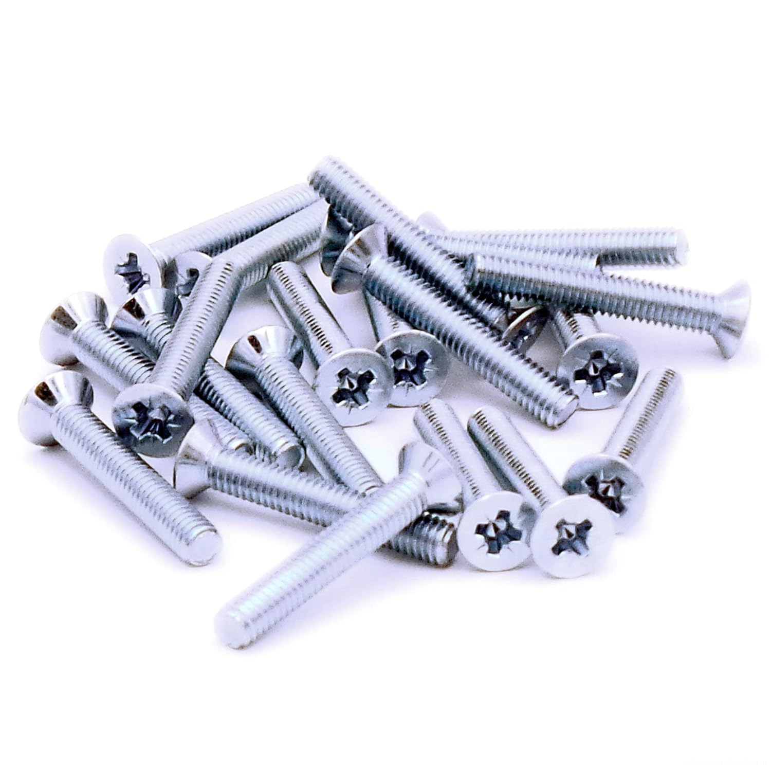 M4 (4mm x 25mm) Pozi Countersunk Machine Screw (Bolt) Steel (Pack of