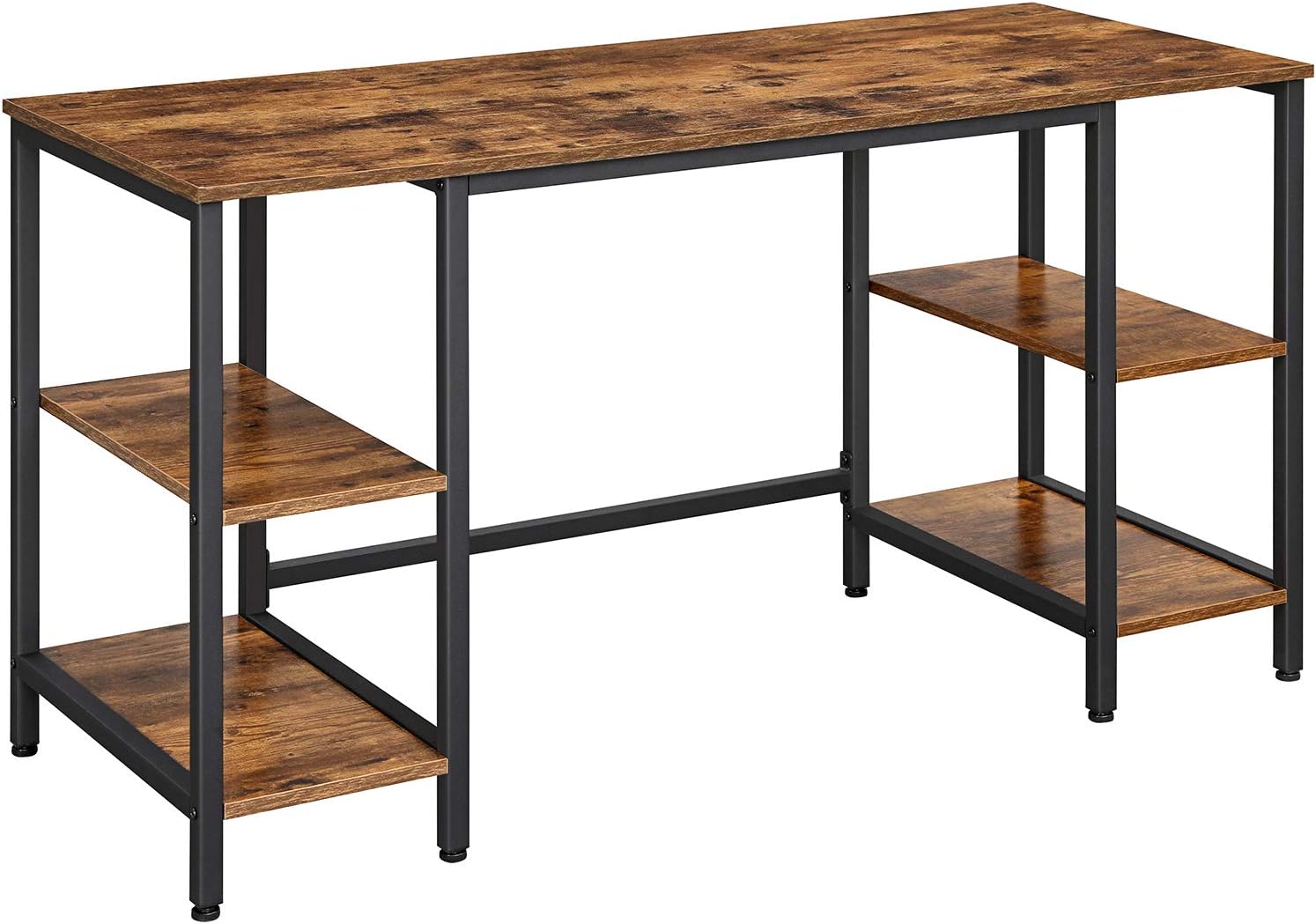 VASAGLE Computer Desk, 137 cm Writing Desk with Storage, 4 Shelves