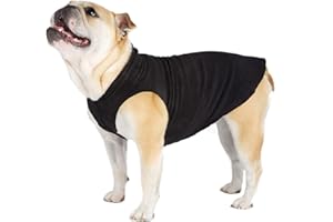 Gold Paw Stretch Fleece Dog Coat, Stretchy Pet Sweater, Machine Washable Pullover for Winter and Fall, Black, 18