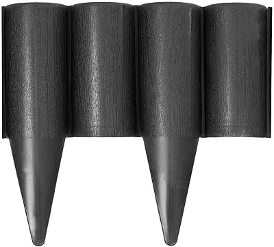 SolaDirect Black Lawn Edging Palisade 2.5m with Ground Stakes