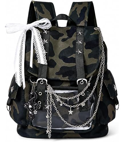 【00s_Archive】 Studs Leather Backpack y2k Amazon.com: KANGDAWEI Cute Star Denim Backpack, Grunge Y2K Vintage