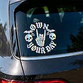 Own Your Day Skeleton Hand Halloween Car Window Decal | 7.9