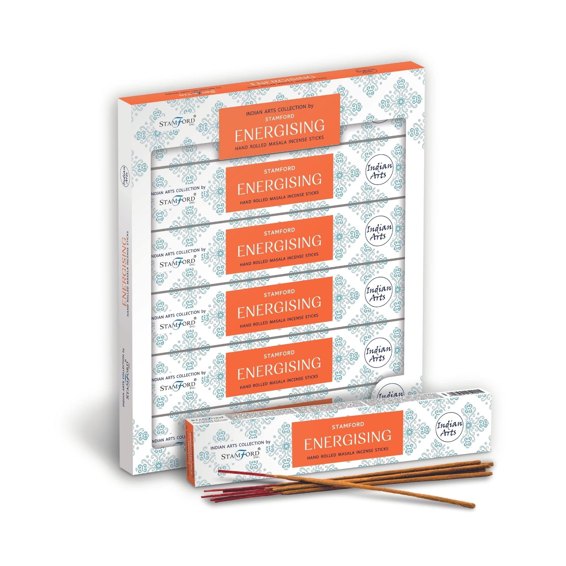 Indian Arts Collection By Stamford Premium Hand Rolled Masala Incense Sticks (6 x 15 sticks) (Energising)