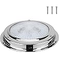 RVZONE Marine Boat Dome Light 12V LED Boat Interior Lights with Toggle Switch 5.5" LED Boat Cabin Light with Stainless Steel Surface Mount