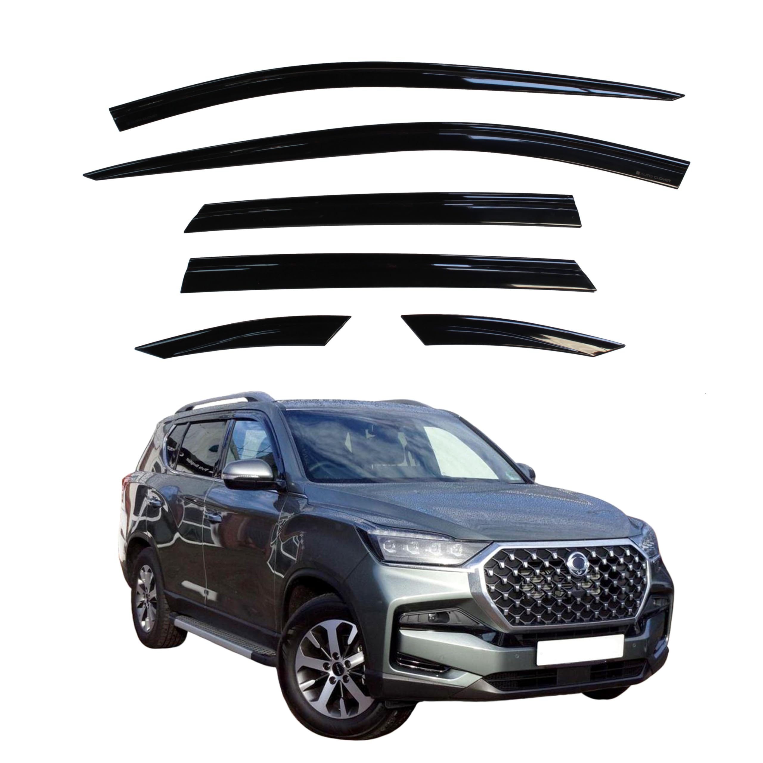 AUTO CLOVER Wind Deflectors Set for Ssangyong KGM Rexton 2018+ (6 pieces)