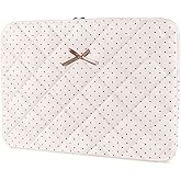Cute Bow Laptop Sleeve 14 Inch for 14" MacBook, Puffy Quilted Laptop Case Computer Cover for 14" MacBook, Hp, Dell, Lenovo, Acer, Chromebook