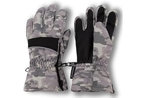 Andy & Evan Kids' Waterproof Snow Gloves Winter Gloves Side Zippers Touchscreen Ski Snowboard Sledding w/Warm Fleece Palms