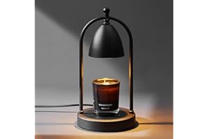 Vktoma Candle Warmer Lamp with Timer, Electric Candle Warmer Lamp for Jar Candles, Candle Lamp Warmer with 2 Halogen Bulbs (Black)