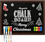 Dollar Boss Magnetic Chalkboard 45x60cm Rustic Wooden Frame Wall Mounted