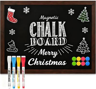Dollar Boss Magnetic Chalkboard 45x60cm Rustic Wooden Frame Wall Mounted