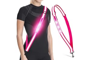 Ylzzrs LED Reflective Belt Sash Walking Gear,Safety Lights for Walkers at Night,High Visibility Safety Rechargeable Reflective Running Gear for Men Women Kids Night Dog Walking Gear