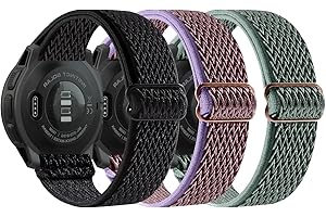XRHWW 3 Pack 22mmm Strecty Nylon Loop Watch bands Compatible With Garmin Instinct/Instinct 2 Solar/Tactical/Solar/Tide/Esports