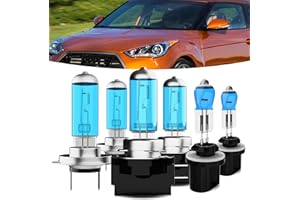 TTDBDAN Halogen Headlights Fit for Hyundai Veloster 2012-2017 with projector Headlight Bulbs,H7 High Beams+ H11B Low Beams+ 880/881 Fog Lights Bright Front Lights,Plug And Play,Pack of 6