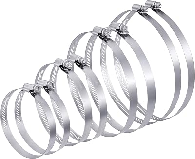 Friusate 8 Pcs Jubilee Clips Stainless Steel Hose Clamps 72-165mm Adjustable