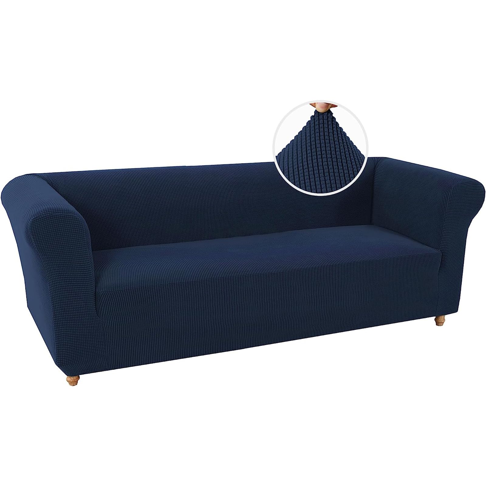 BXFUL Stretch Chesterfield Sofa Cover 1 Piece Couch Cover for Living Room Soft Non-Slip Sofa Slipcover Furniture Protector for Dogs Feature Thick Jacquard Fabric (Sofa,Navy)