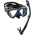 Cressi Panoramic Wide View Mask & Dry Snorkel Kit for Snorkeling, Scuba Diving - Pano 4 & Supernova Dry: Designed in Italy
