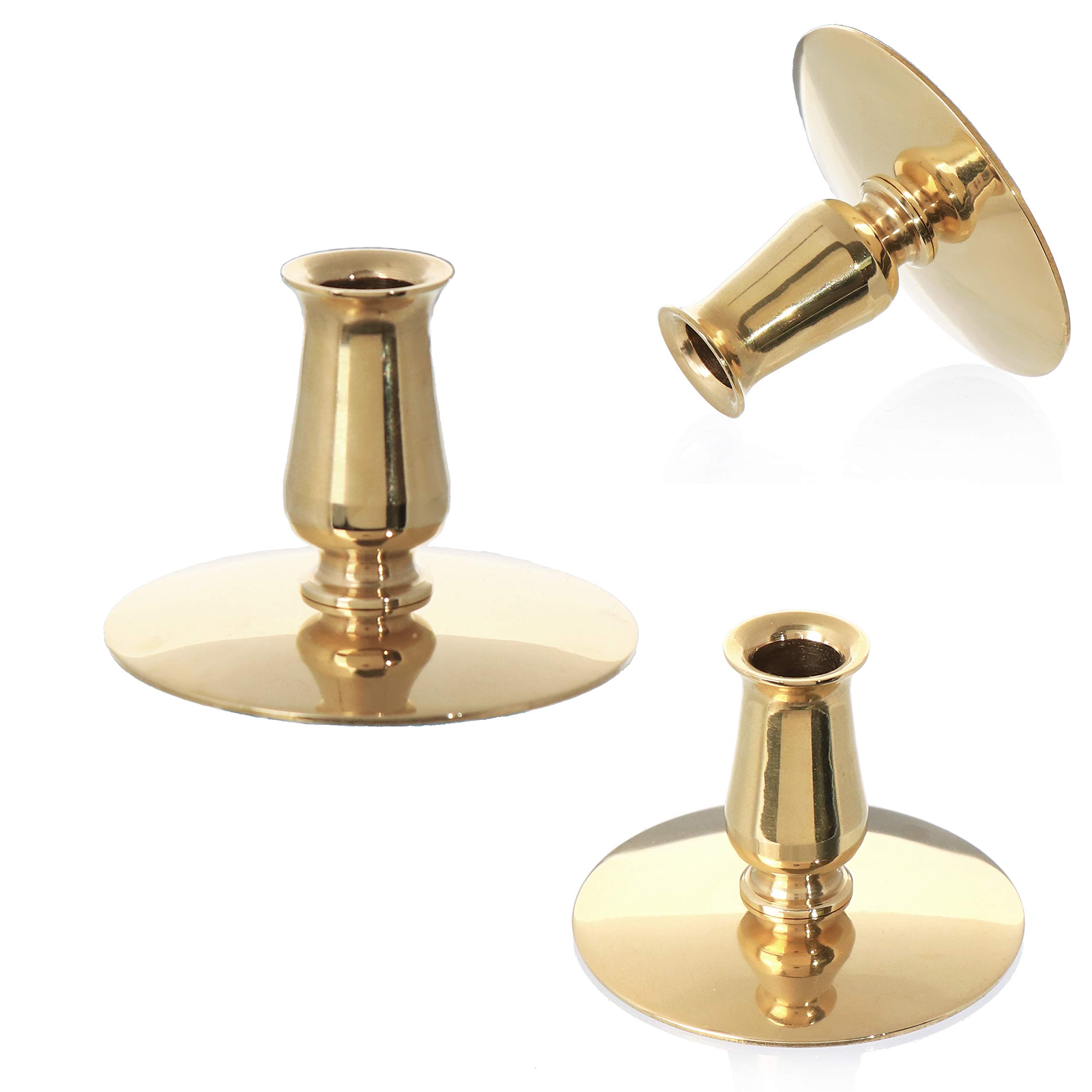 NKlaus 3x Candleholder Brass gold Candlestick Thin Altar Candles Ritual Candles Beeswax Candles up to Ø0,9cm Candlestick Wedding 6730