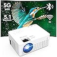 Mini Projector with WiFi and Bluetooth, 1080P Supported Outdoor Movie Projector, Compatible with Android/iOS/Windows/TV Stick/HDMI/USB