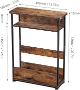 YEAKOO Narrow Side Table Rustic Brown 40x18x55 cm Narrow End Table view 3
