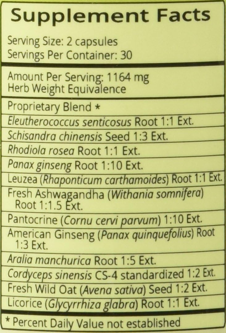 Natura Health Products - Power Adapt Energy and Stress Relief Supplement - Natural Herbal Extracts to Increase Stamina, Build Strength, and Promote Stress Protection - 60 Capsules: Health & Personal Care
