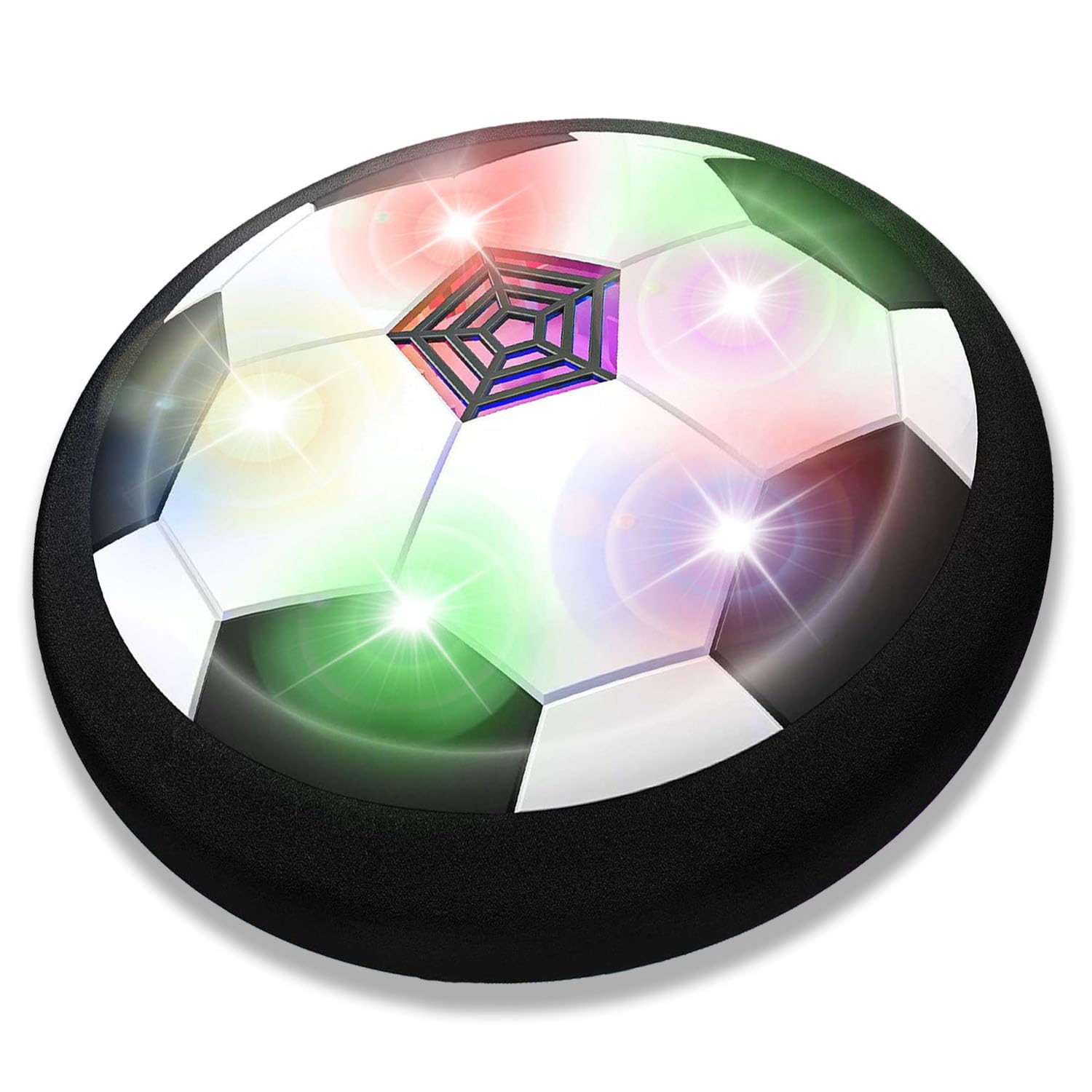 JRD&BS WINL Gifts for 3-12 Years Old Boys, Colorful LED Light Hover Football Toys Training Football Puzzle Game(Style2 Black)