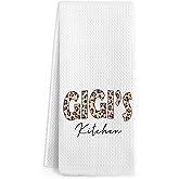 Gnmduw Funky Leopard Gigi Gifts Kitchen Towels, Grandma Hand Towels, Birthday Mothers Day Christmas Grandma Gifts from Grandkids, Gigi's Kitchen Hand Dish Tea Towel for Women, 16x24 Inch