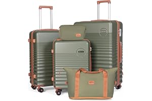CONCEPTEN Luggage Sets 5 Piece, Suitcases with Wheels, Hardshell Suitcase Set, ABS Carry on Luggage Set with TSA Lock, Travel Luggage