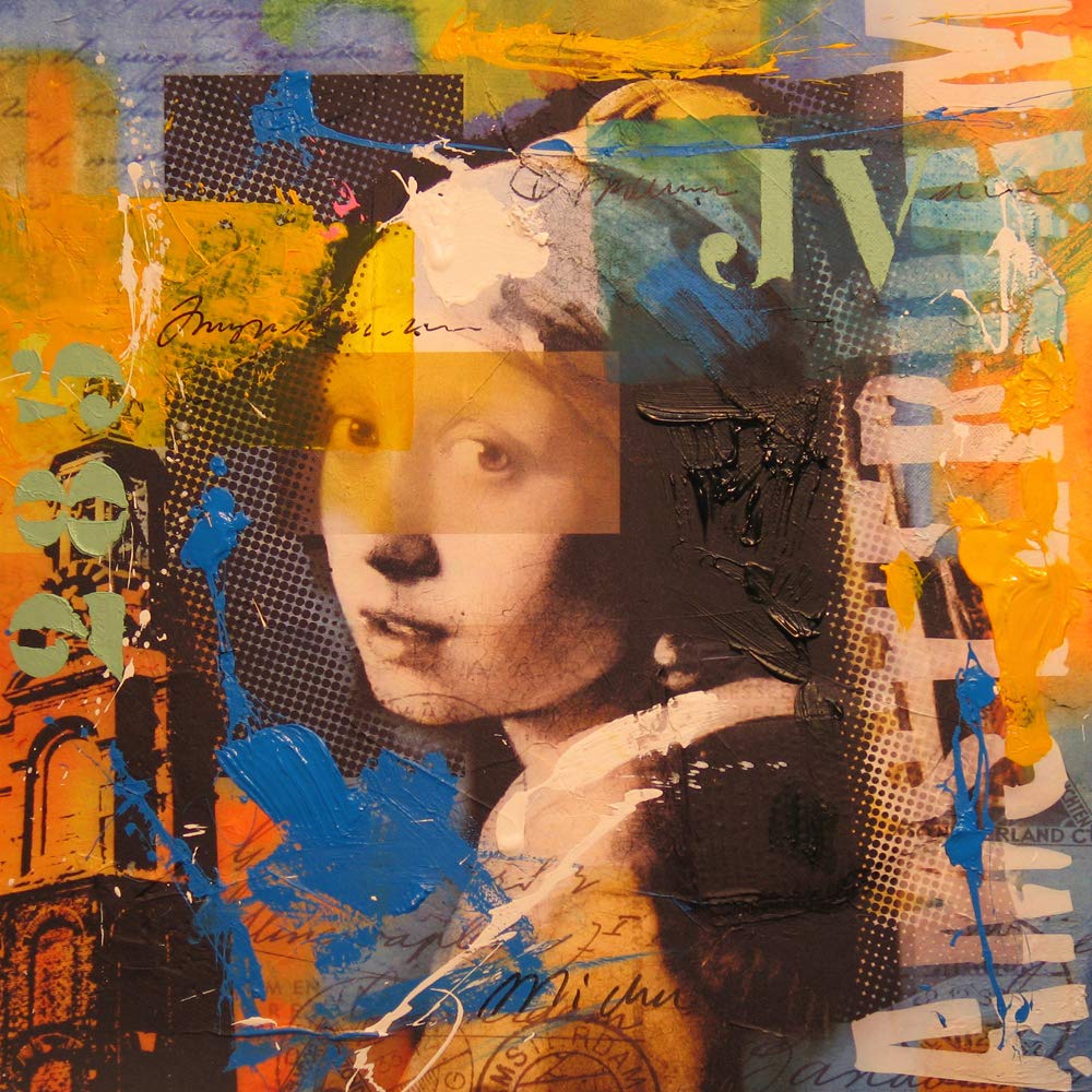 International Graphics - Finished Picture - Micha, Baker - ''Girl pearl - Vermeer''- 30 x 30 cm - Direct printing on acrylic glass