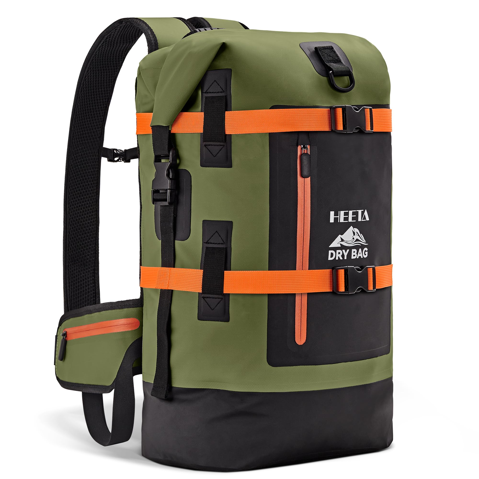Photo 1 of HEETA Dry Bags Waterproof Backpack 40L for Men & Women, Roll Top Heavy Duty Cushioned Hiking Backpack for Kayaking Boating Paddle Boarding Travel Camping Beach Vacation Cruise Ship Essentials,Green