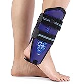 Velpeau Ankle Stabilizer Brace for Sprain, Ligament Injury (Grade 1 to 2), Tendonitis, Adjustable Stirrup Ankle Support Splint for Women and Men,Reversible Left & Right Foots,One Size(Foam Pads, Blue)